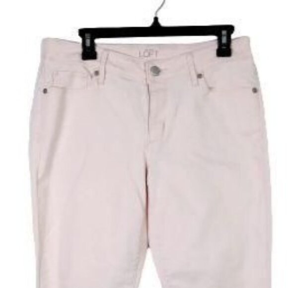 Loft Womens 29/8T 32x29 Light Pink Jeans Curvy Crop Cuffed Stretch Denim Casual - Picture 5 of 12